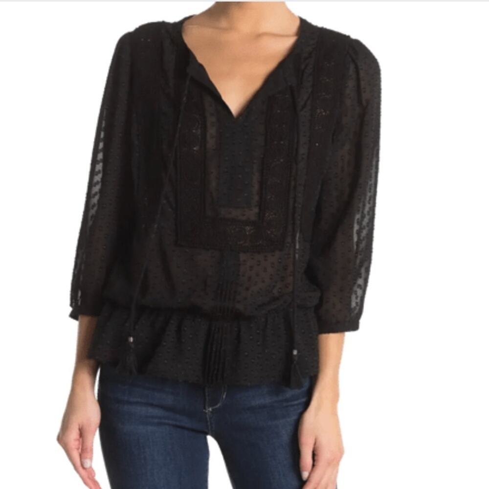 DR2 BY DANIEL RAINN Swiss Dot Antoinette Blouse, XS